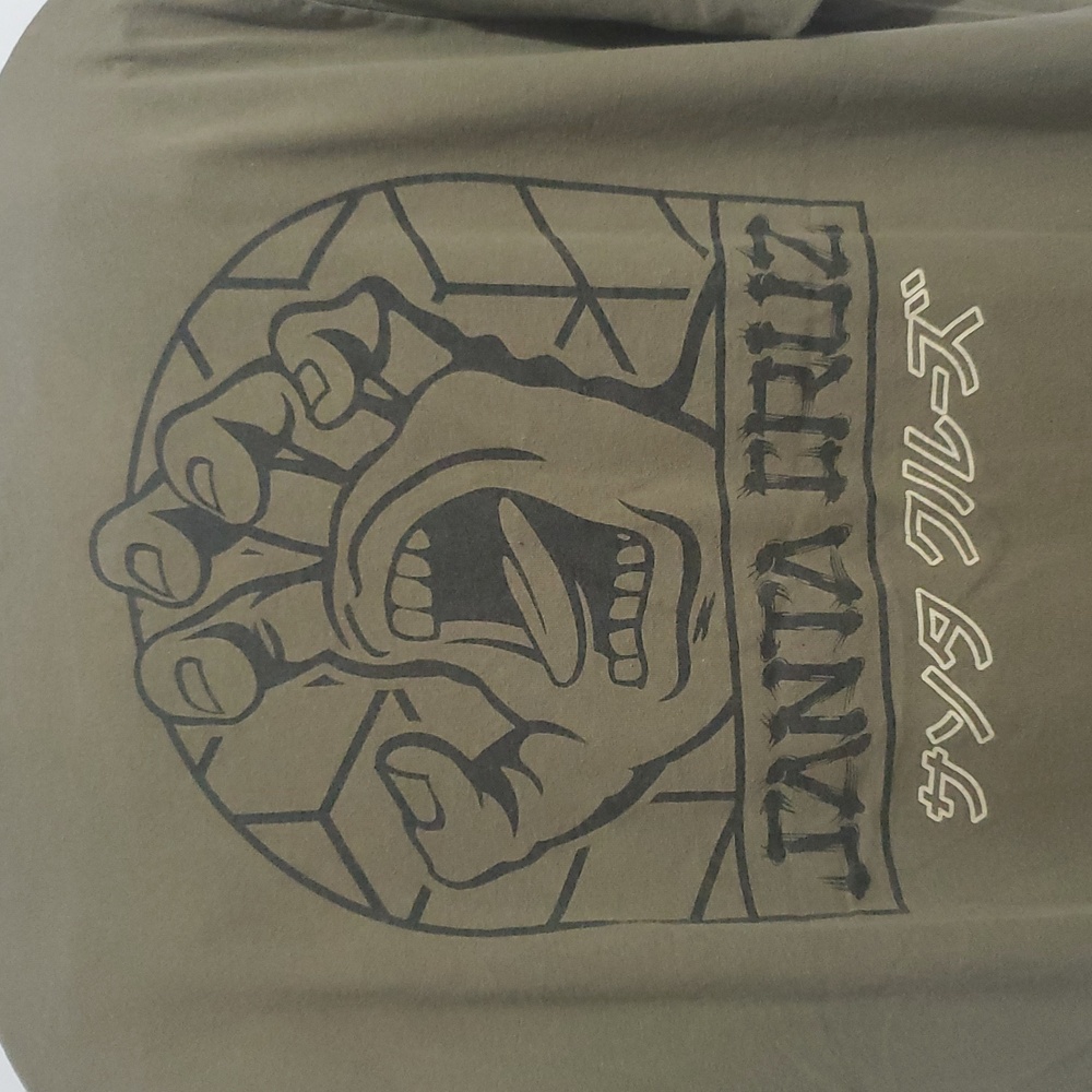 Santa Cruz Green Olive Skateboards Khaki Men's Tee L - Picture 6 of 8